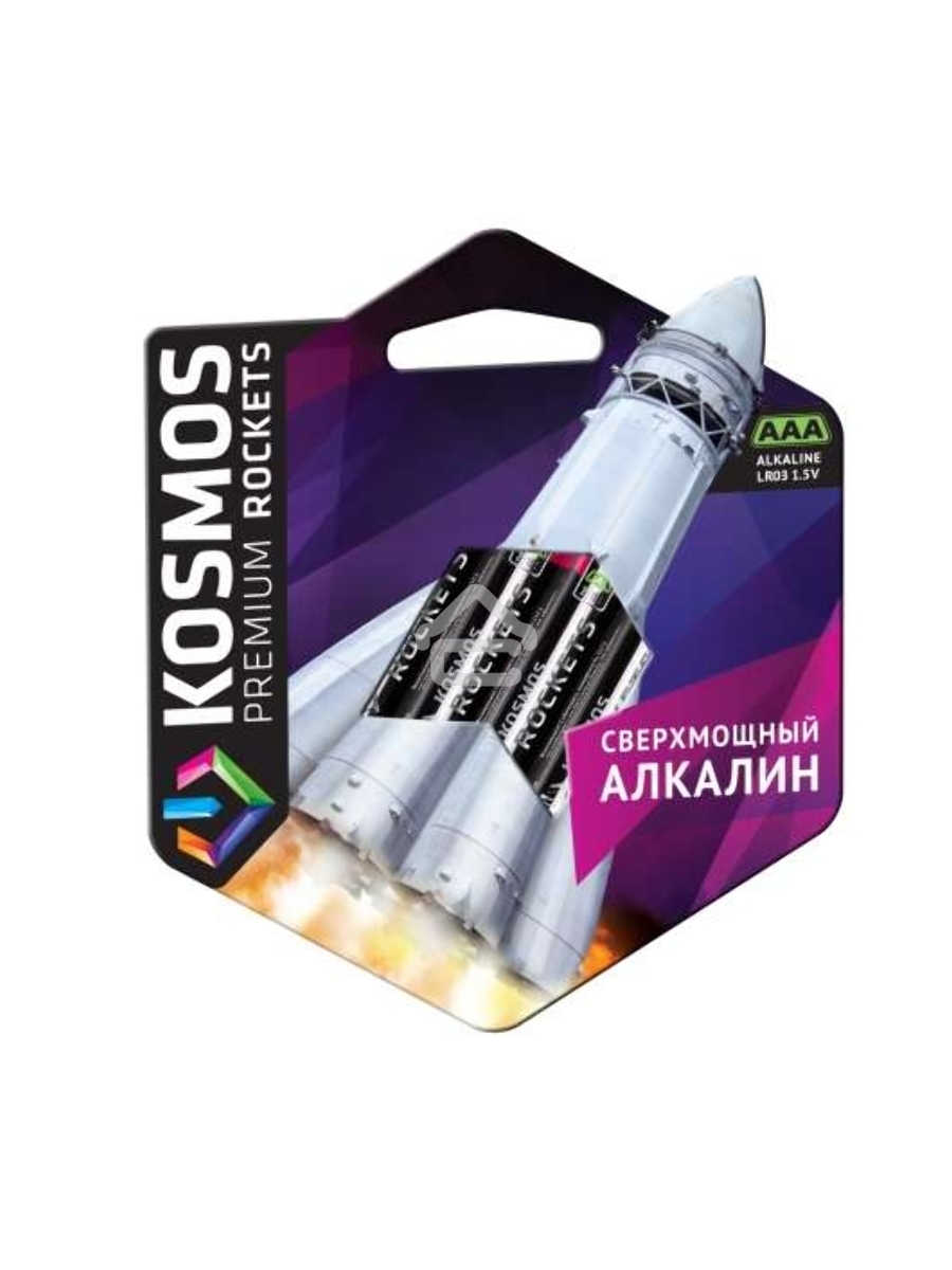 Элемент питания алкалиновый AAA/LR03 Kosmos premium ROCKETS (блист.4шт) КОСМОС KOSLR03ROCKETS4BL