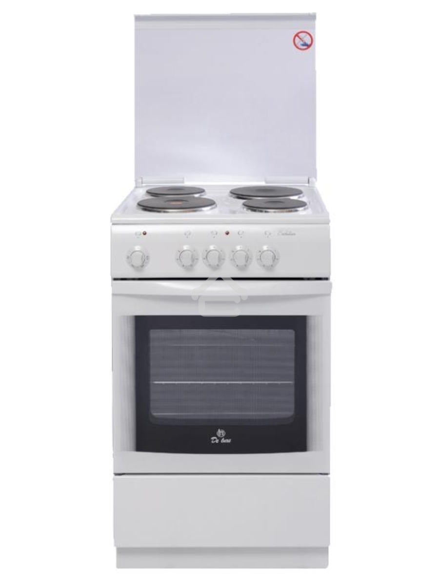Плита электрическая De Luxe 5004.13э КР белый, конфорок 4 шт, духовка 43 л, 50 см x 85 см x 50 см
