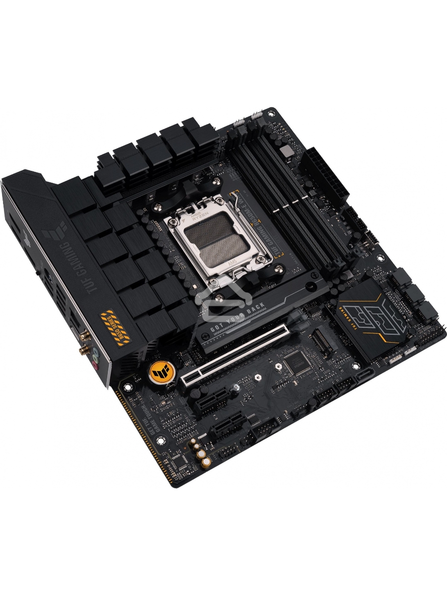 Материнская плата ASUS TUF GAMING B650M-E WIFI, AM5, AMD B650, 4xDDR5, 4xSATA, 2xM.2, 1xPCI-E 4.0 x16, 2xPCI-E x1, 2xDP, 1xHDMI, 1x 2.5Gb LAN, 1xUSB-A 3.2 Gen 2, 2xUSB-A 3.2 Gen 1, 4xUSB 2.0, 1xUSB-C 3.2 Gen 2, 3x3.5 мм, 7.1, Micro-ATX