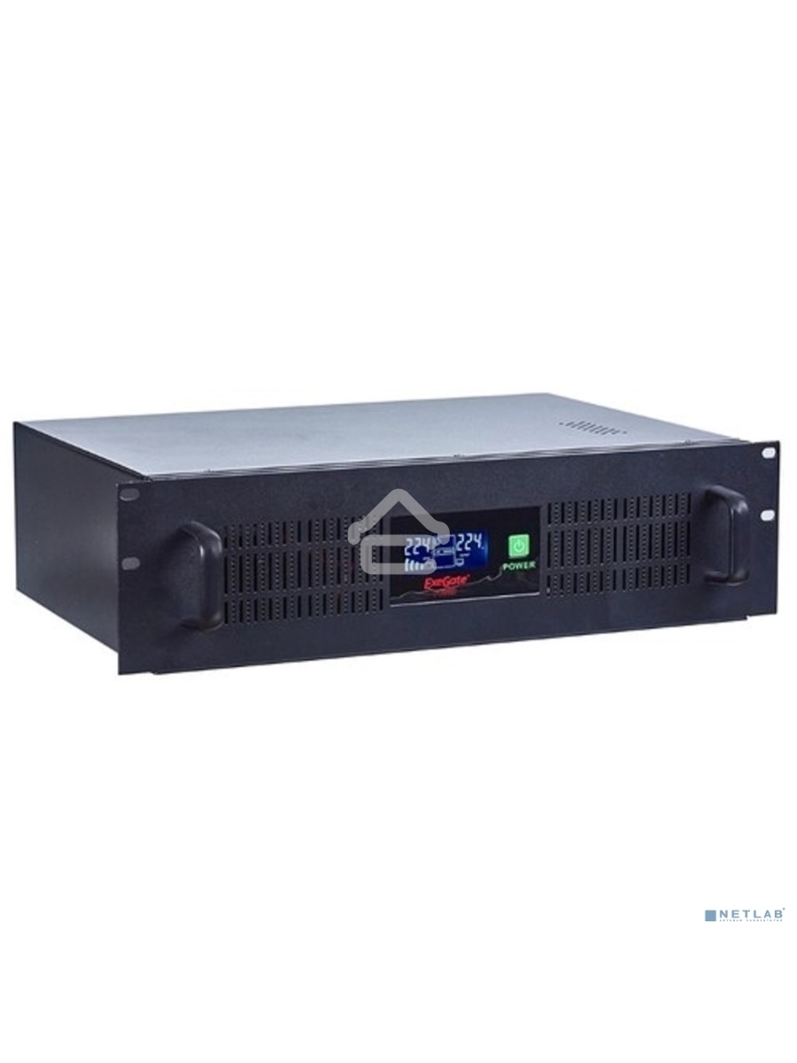 Источник бесперебойного питания ExeGate EP270874RUS Power RM Smart UNL-1500 LCD<1500VA, Black, 3U, 3 евророзетки, USB>