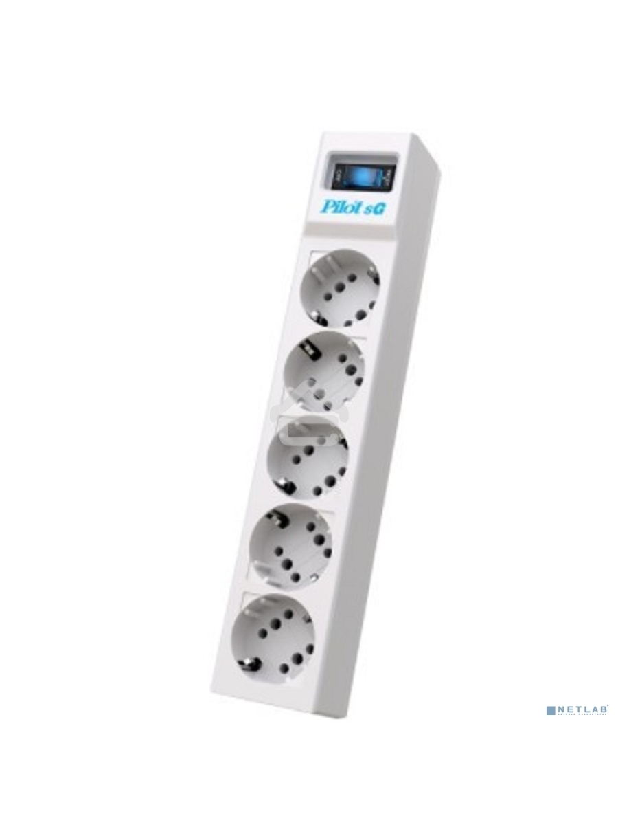 Сетевой фильтр ZIS PILOT Surge protector Pilot SG5 5 outlets (GP), 10A / 2.2kVt, automatic circuit-breaker, 5 m