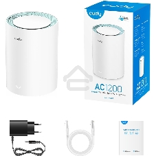 Бесшовный Mesh роутер Cudy M1300(1-Pack) AC1200 10/100/1000BASE-TX белый