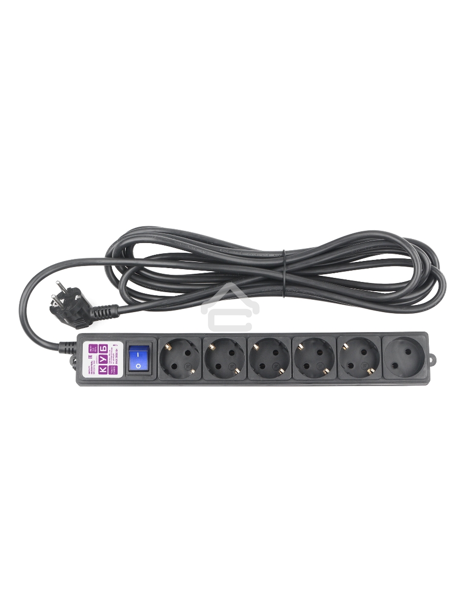 Фильтр-удлинитель PC 3м 6р, черн. 16А, SPG6-B2