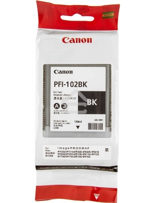Картридж струйный Canon PFI-102Bk (0895B001) черный (130 мл.) для Canon iPF605, iPF610, iPF650, iPF655, iPF710, iPF750, iPF755, LP17, iPF510