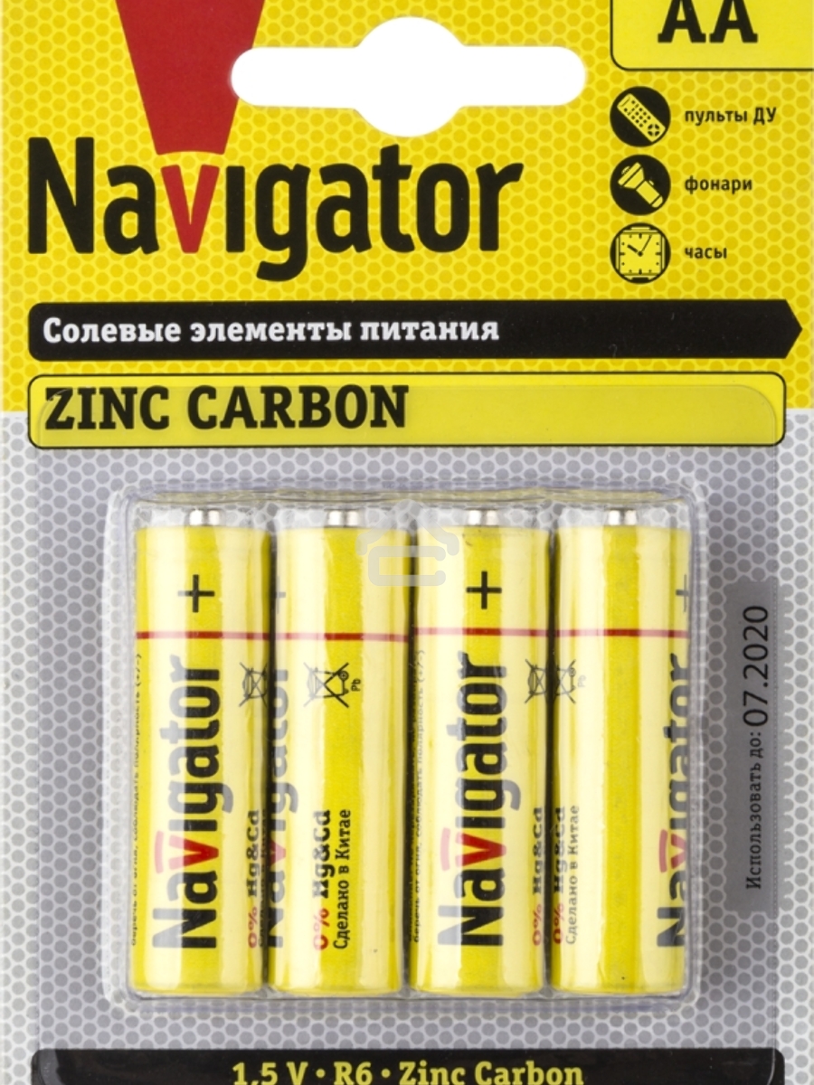 Элемент питания солевой NAVIGATOR 94 758 NBT-NS-R6-BP4 (блист.4шт) 94758