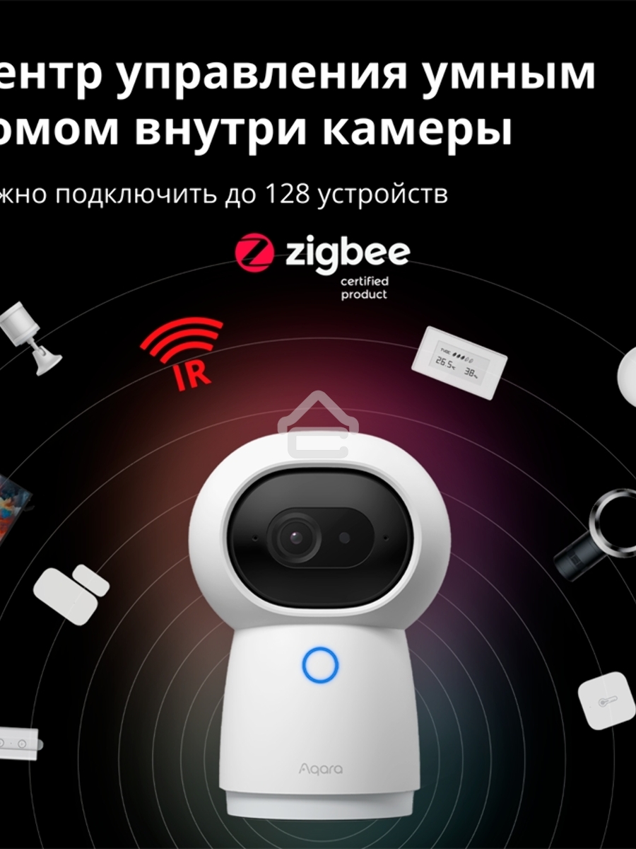 Камера AQARA Camera Hub G3/Камера+ управления/Управление жестами/Камера 360/2K 2304х1296p/Протокол связи:Zigbee/WiFi/Питание:USB-C/Цвет:белый CH-H03