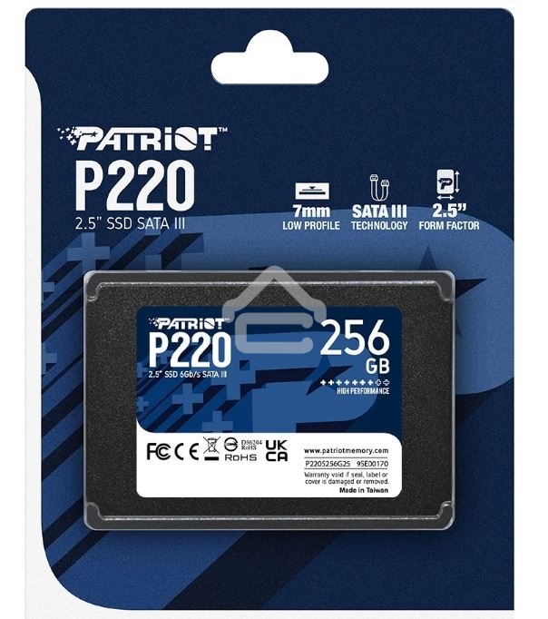 Накопитель SSD Patriot P220, 256Gb, SATA-III, 2.5