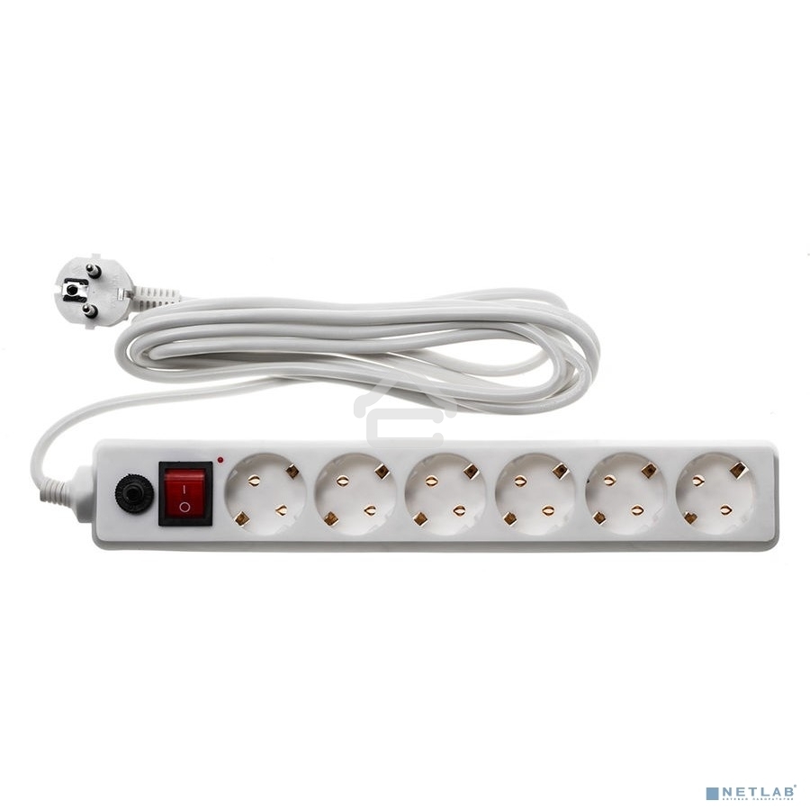 Сетевой фильтр Buro 600SH-16-3-W 3м (6 розеток) белый (коробка)