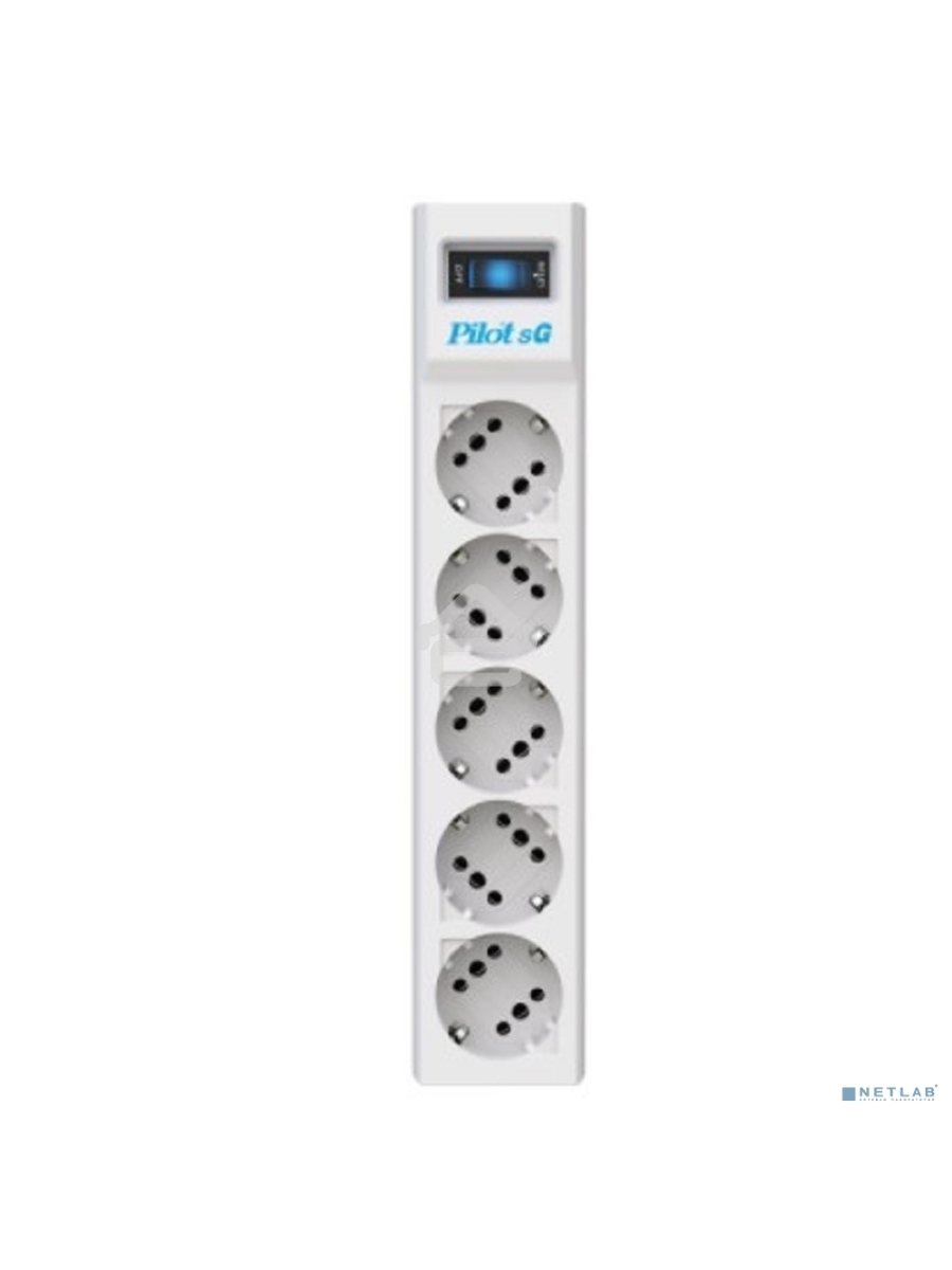 Сетевой фильтр ZIS PILOT Surge protector Pilot SG5 5 outlets (GP), 10A / 2.2kVt, automatic circuit-breaker, 5 m