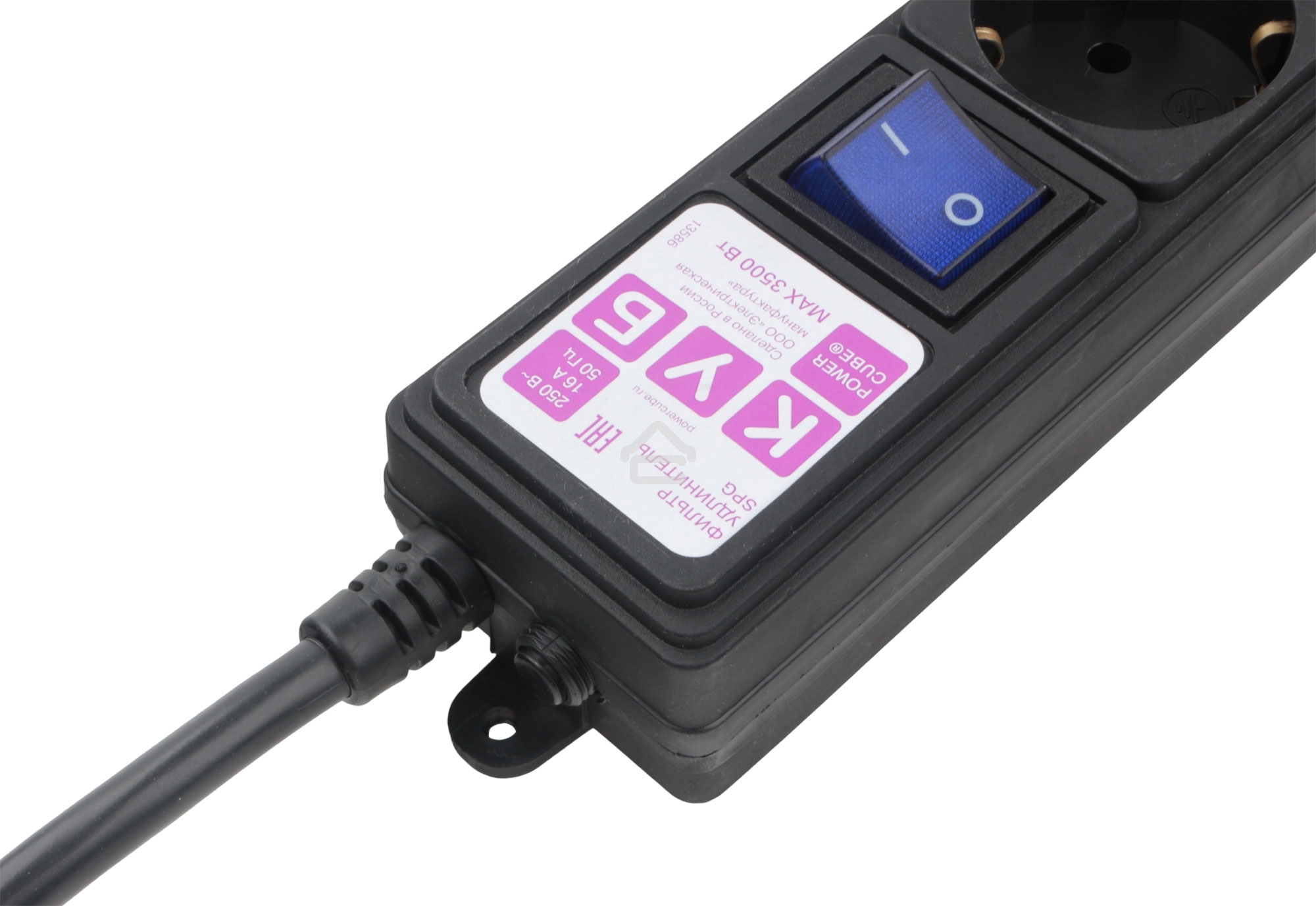 Фильтр-удлинитель PC 3 м 6 р, черный 16А, SPG6-B2