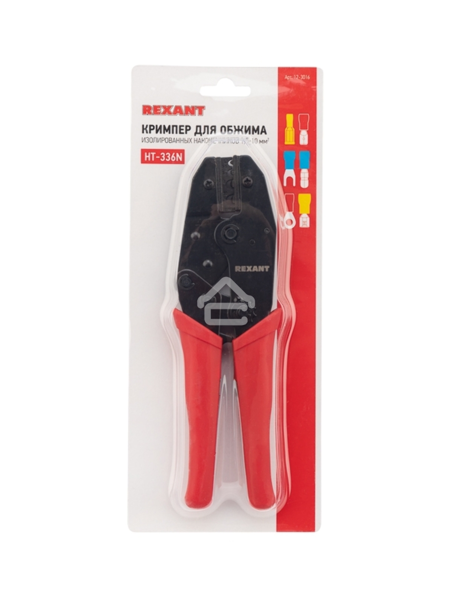 Кримпер Rexant HT-336 N для обжима изолированных и неизолированных гильз 1.5-10.0 мм²