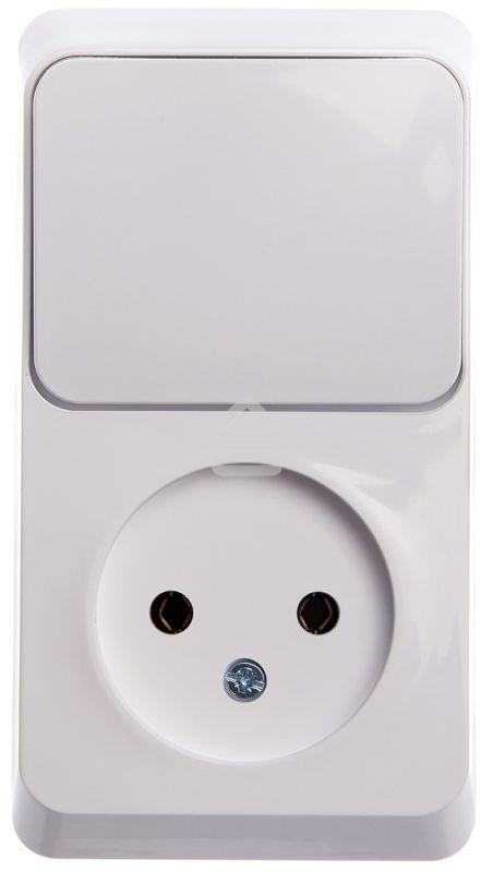 Блок ОП Этюд (1-м розетка без заземления + 1-кл. выкл.) бел. SchE BPA16-204B