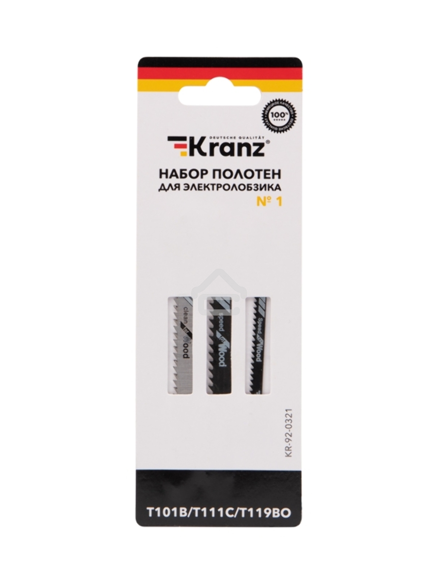 Набор полотен для электролобзика KRANZ № 1 T101B/T111C/T119BO (3 шт./уп.) 
