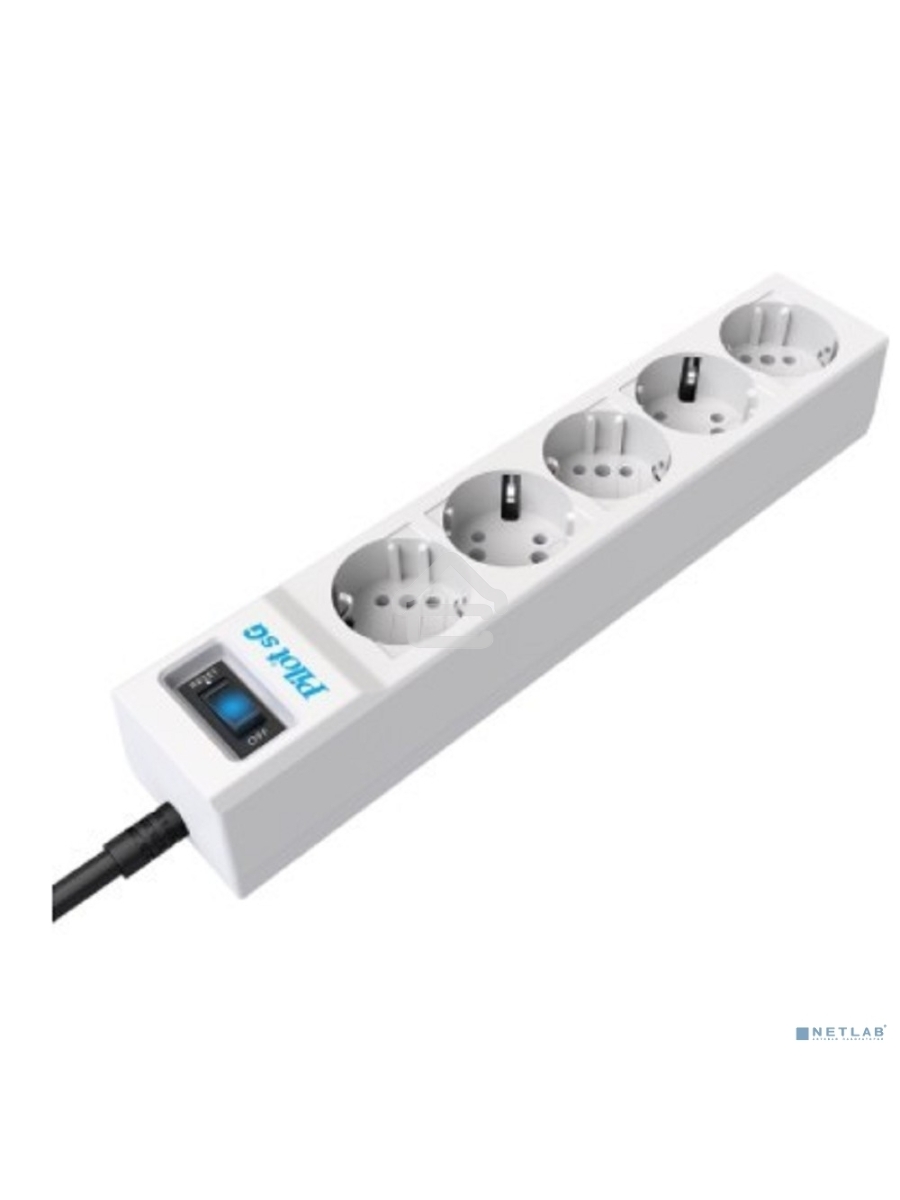 Сетевой фильтр ZIS PILOT Surge protector Pilot SG5 5 outlets (GP), 10A / 2.2kVt, automatic circuit-breaker, 5 m