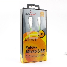 Кабель USB2.0 Cablexpert CC-G-mUSB01Gn-1M, AM/microB, серия Gold, длина 1м, зеленый, блистер