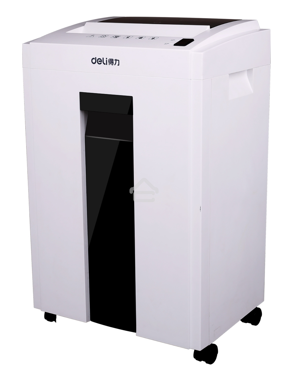 Шредер Deli 9953 белый (секр.P-5)/фрагменты/8лист./23лтр./скрепки/скобы/пл.карты/CD