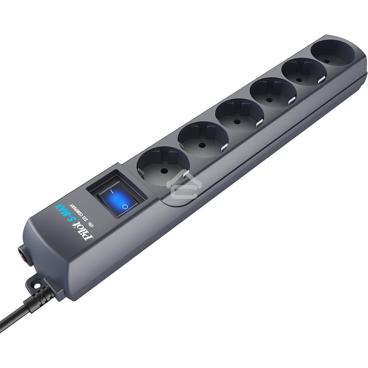 Сетевой фильтр Surge protector Pilot S Max (5 euros + 1GP), 15A/3.5kVA, automatic, 1.8 m, graphite