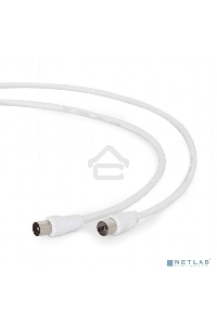 Кабель телевизионный Cablexpert CCV-515-W-3M, Coaxial M/F, белый, 3м