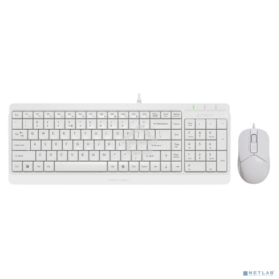 Клавиатура + мышь A4Tech Fstyler F1512 клав:белый мышь:белый USB