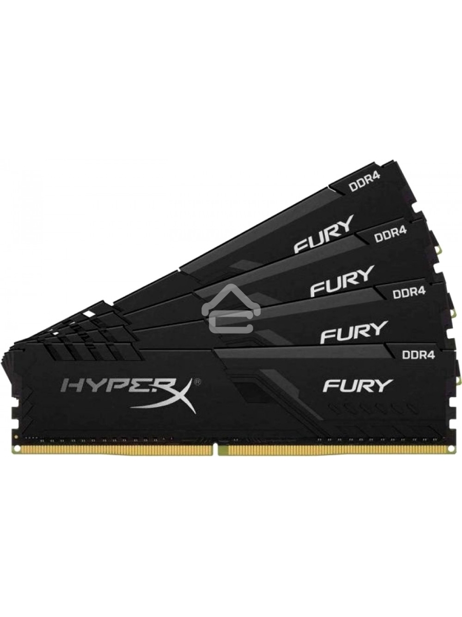 Оперативная память Kingston HyperX Fury, DDR4, 16GB (4x4GB), 3200MHz, CL16, DIMM, с радиатором