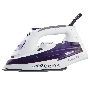 Утюг Galaxy Line GL 6106, белый с фиолетовым, паровой, 2200 Вт, постоянный пар 50 г/мин, паровой удар 180 г/мин, функции: «Самоочистка», «Антикапля», «Антинакипь», функция увлажнения, вертикальное отпаривание, индикатор нагрева, защита от перегрева, керам