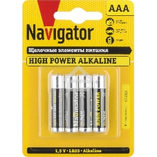Элемент питания алкалиновый Navigator NBT-NE-LR03-BP4 (блист.4шт)