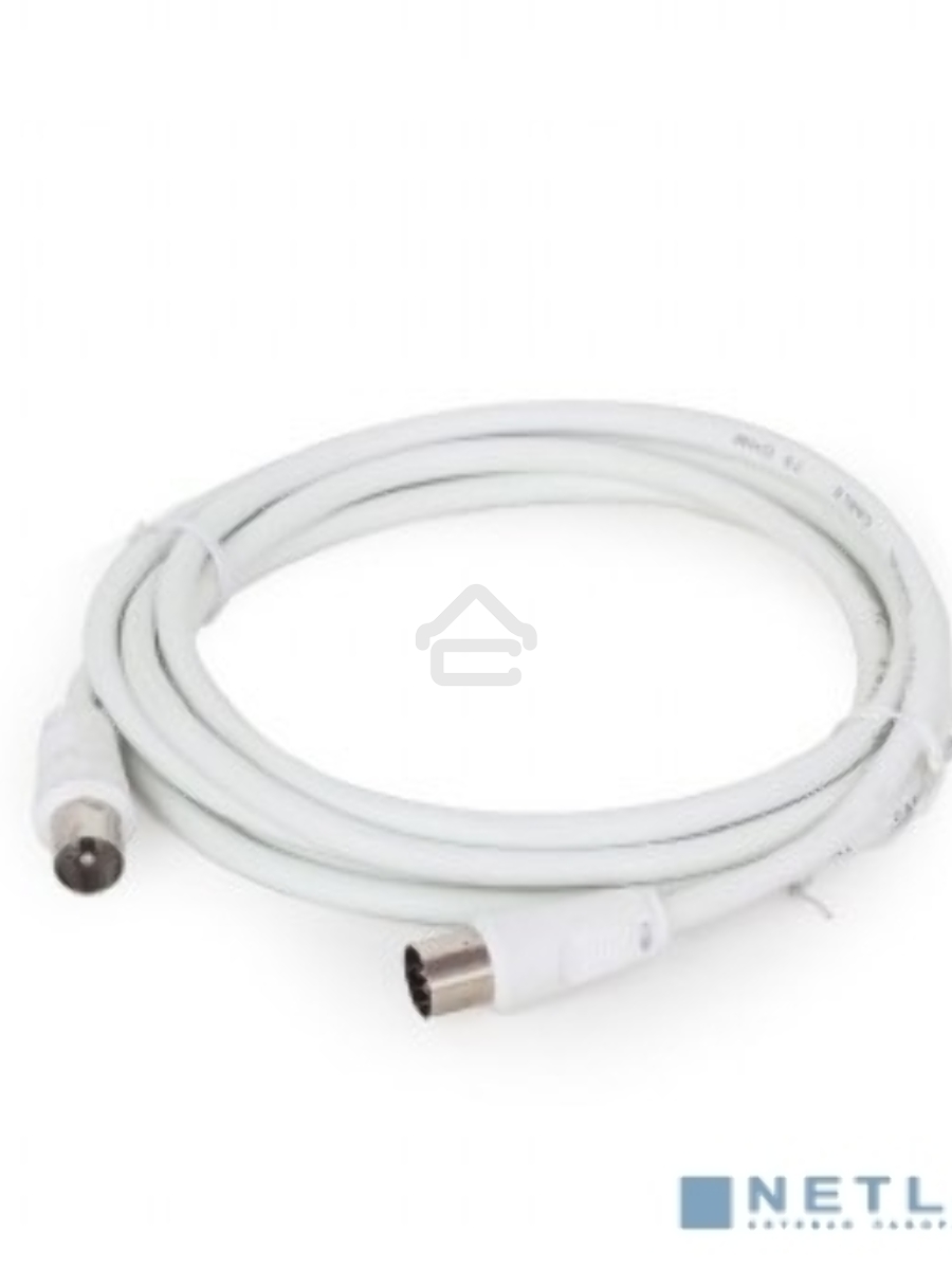 Кабель телевизионный Cablexpert CCV-515-W-3M, Coaxial M/F, белый, 3м