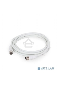 Кабель телевизионный Cablexpert CCV-515-W-3M, Coaxial M/F, белый, 3м
