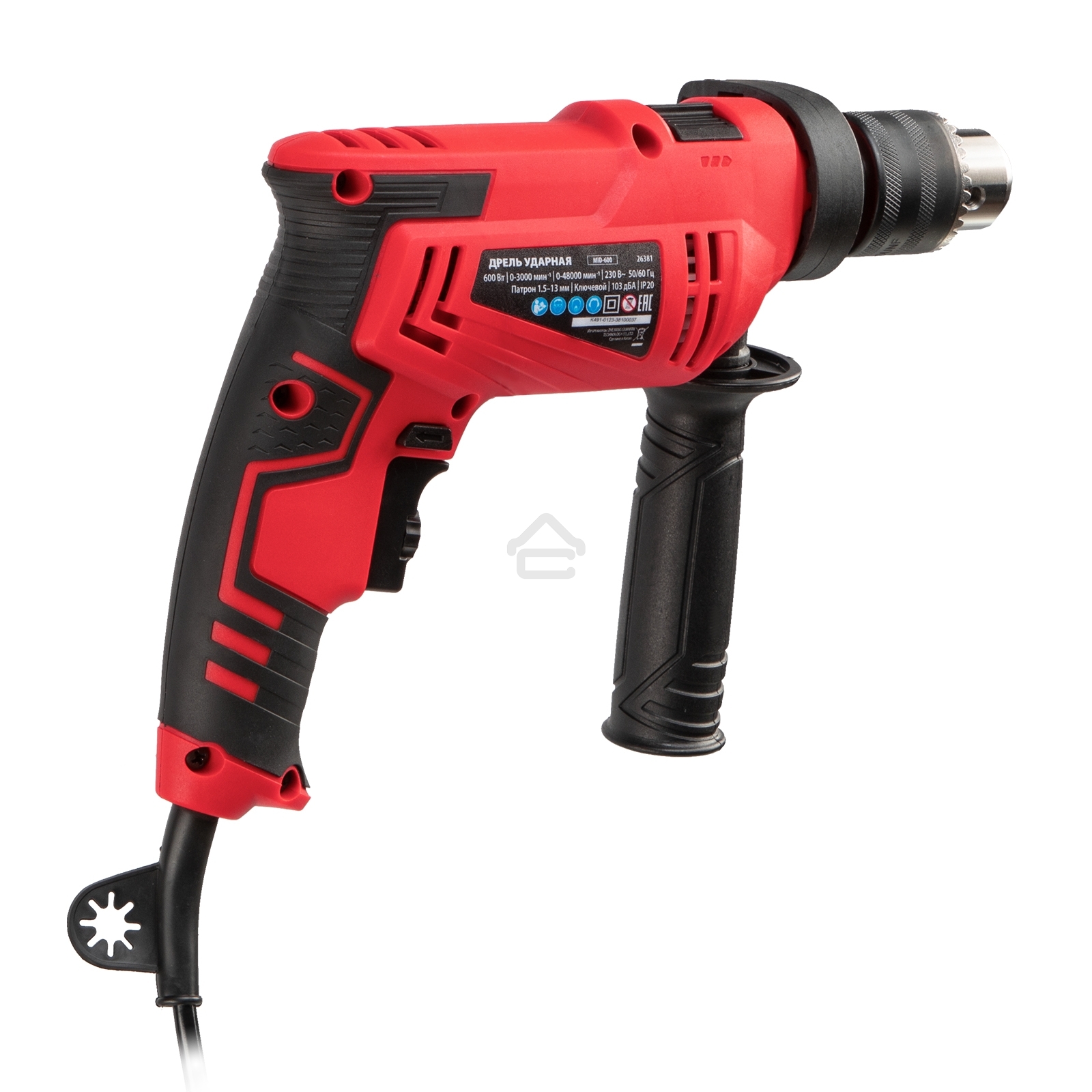Дрель ударная MTX MID-600, 600 Вт, 0-3000 об/мин, 0-48000 уд/мин