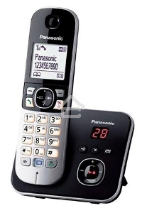 Телефон беспроводной (DECT) Panasonic KX-TG6821RUB  (черный), автоответчик,определитель номера,телефонный справочник 120 зап.}