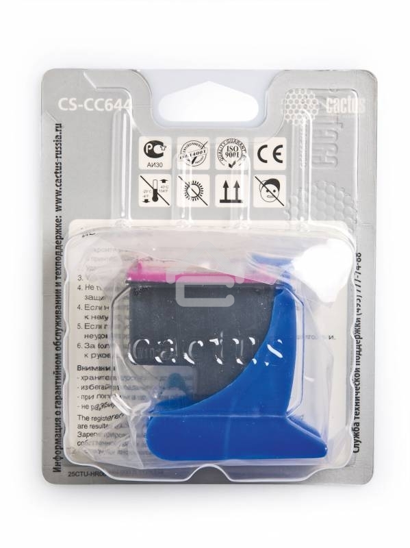 Картридж струйный Cactus CS-CC644 №121XL трехцветный (18 мл.) для HP DJ D1663/D2500/D2563/D2663/D5563/F2423/F2493/F4213/F4275/F4280/F4283/F4583/PS C4683/C4783