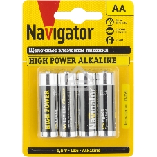 Элемент питания алкалиновый Navigator NBT-NE-LR6-BP4 (блист.4шт)
