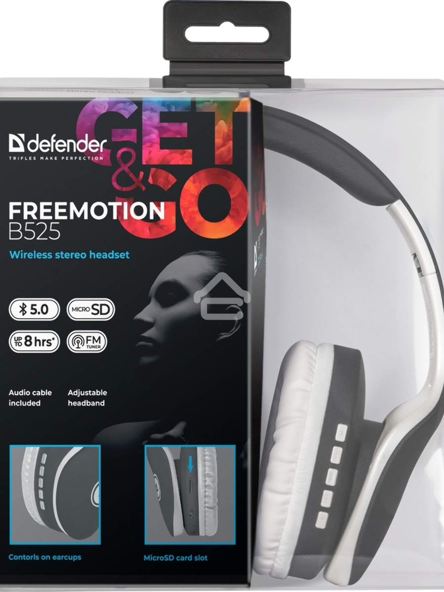 Гарнитура Defender FreeMotion B525 серый+белый, Bluetooth