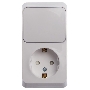Блок Schneider-electric BPA16-201B ЭТЮД О/У: РОЗЕТКА с заземл. со шт. + ВЫКЛЮЧАТЕЛЬ 1-клавиш., БЕЛЫЙ, Россия