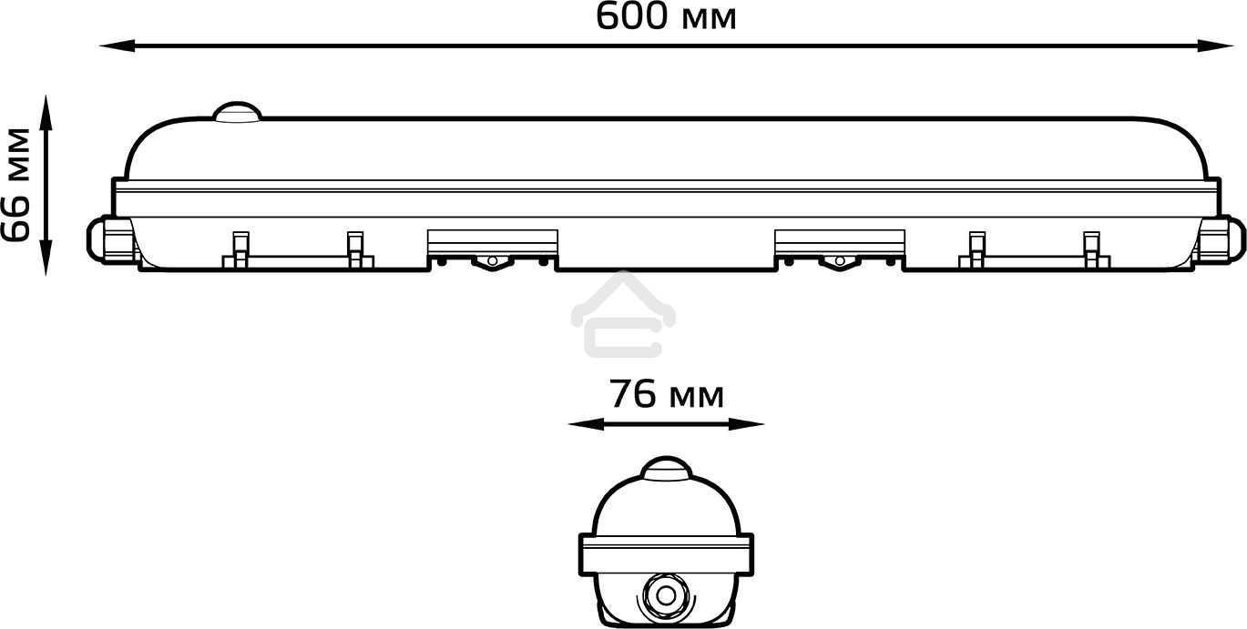 Светильник светодиодный лин СПП-176 EVO 18W 1980lm 6500K 200-240V IP65 600*76*82мм ИК-сенс и соед в лин LED