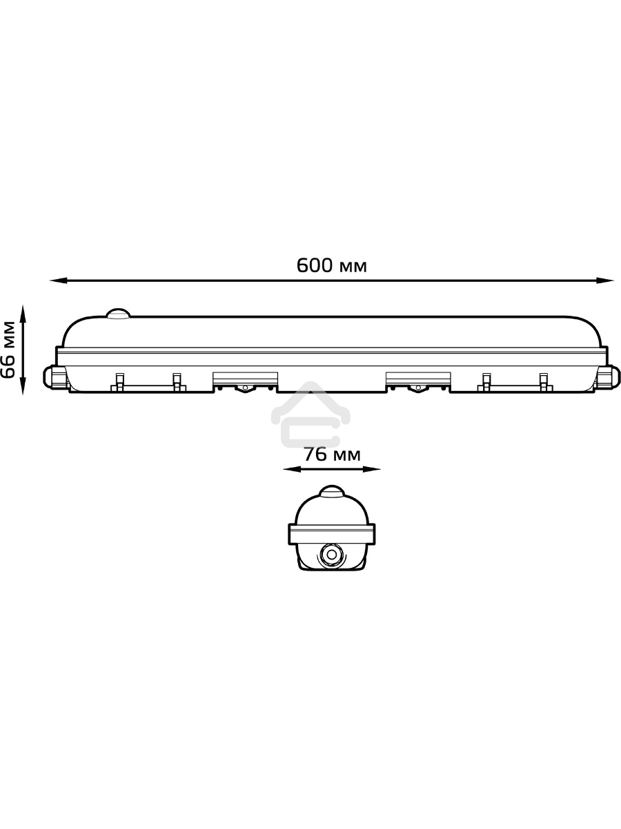 Светильник светодиодный лин СПП-176 EVO 18W 1980lm 6500K 200-240V IP65 600*76*82мм ИК-сенс и соед в лин LED