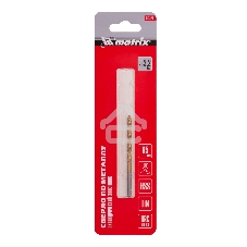 Сверло по металлу Matrix, 3,2 мм, HSS, нитридтитановое покрытие, цилиндрический хвостовик