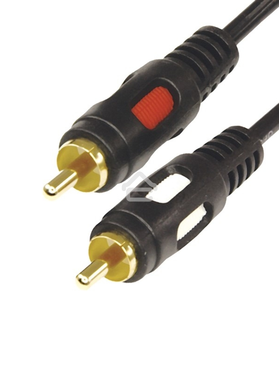 Шнур 2 RCA - 2 RCA, длина 10 метров, черный (GOLD) Rexant