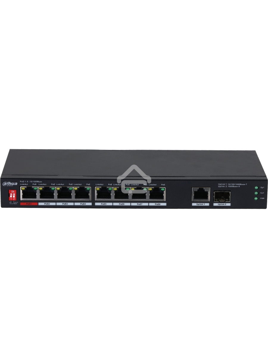 Коммутатор Dahua DH-PFS3110-8ET1GT1GF-96 8x100Mb 1G неуправляемый