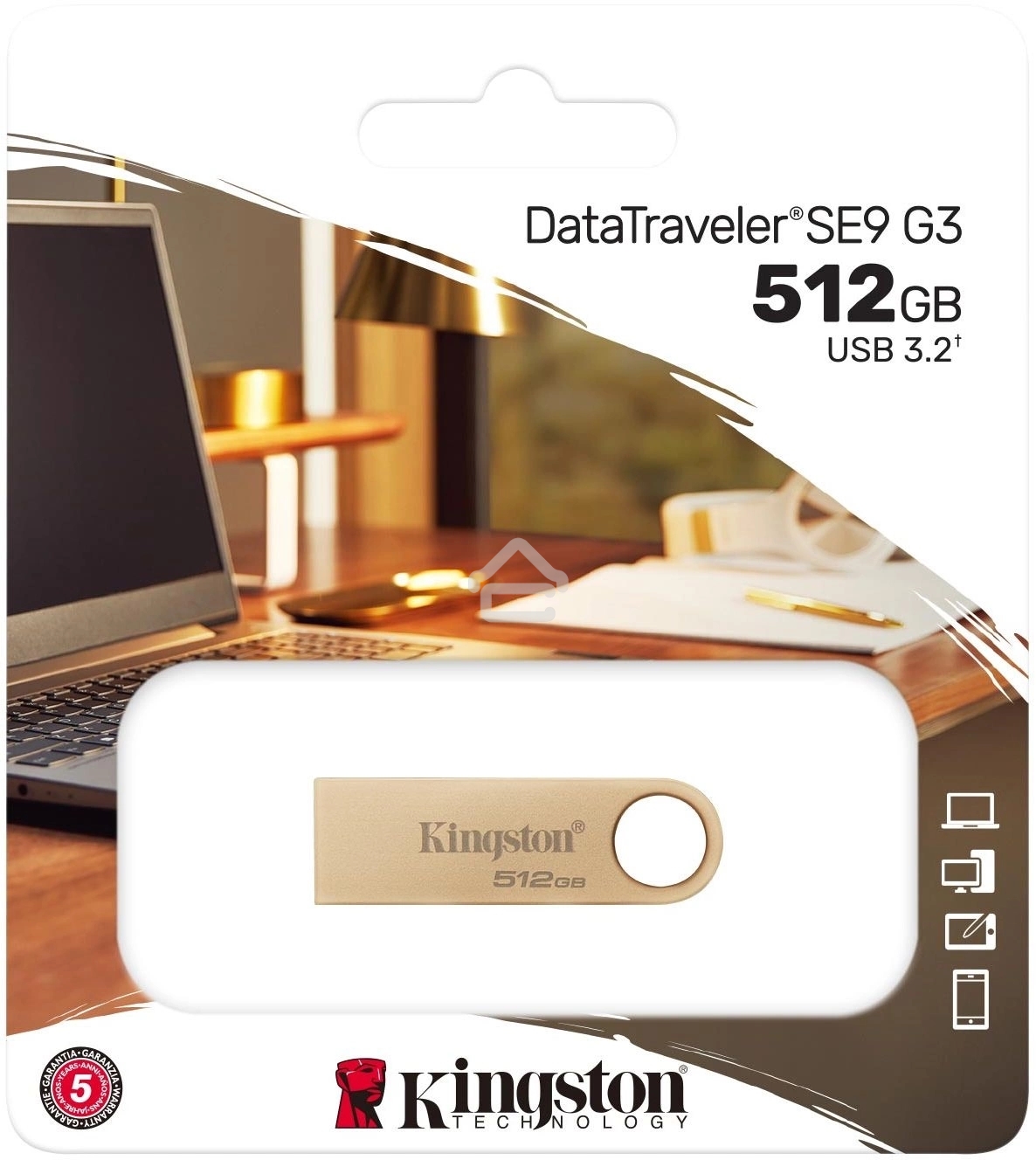 Флешка USB R/W Kingston DataTraveler SE9 DTSE9G3/512GB 512GB USB3.0 серебристый