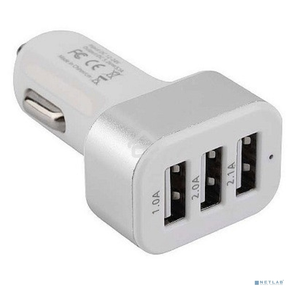 Адаптер питания Cablexpert MP3A-UC-CAR17, 12V->5V 3-USB, 2.1/2/1A