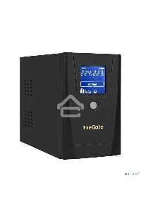 Источник бесперебойного питания ExeGate Power Smart ULB-650.LCD.AVR.1SH.2C13 <650VA/360W, LCD, AVR,1*Schuko+2*C13, металлический корпус, Black>