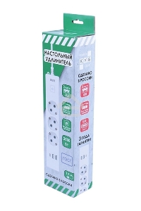 Бытовой удлинитель PowerCube, 3р с/з вык.,3USB, 3500 Вт, 16А, 1.9 м, 3*1,0 (белый) PC-5-2M
