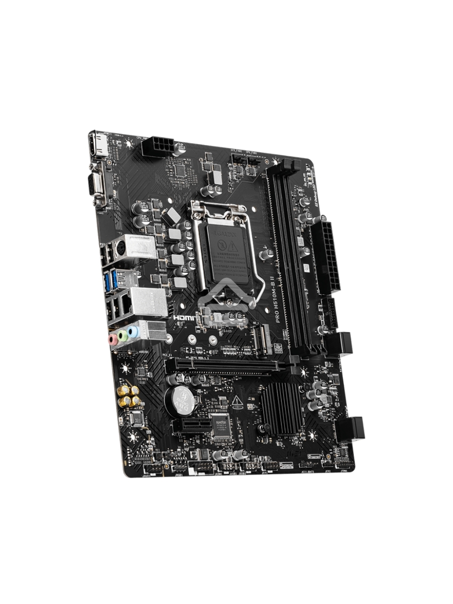 Материнская плата MSI PRO-H510M-B-II, LGA 1200, Intel H470, 2xDDR4, 4xSATA, 1xM.2, 1xPCIe x16, 1xPCIe x1, 1xHDMI, 1xVGA, 1x 1Gb LAN, 4xUSB-A 2.0, 2xUSB-A 3.2 Gen 1, 3x3.5 мм, 7.1, mATX