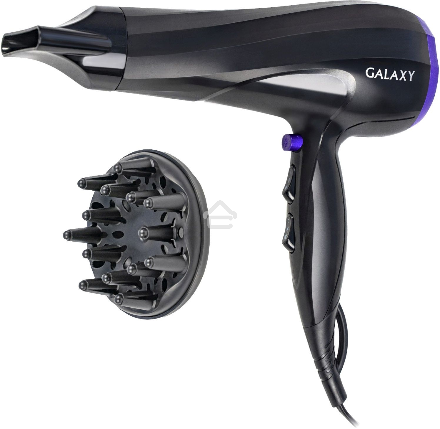 Фен для волос Galaxy Line GL 4332, черный, 2000Вт, 2 скорости потока воздуха, 3 температурных режима, функция 