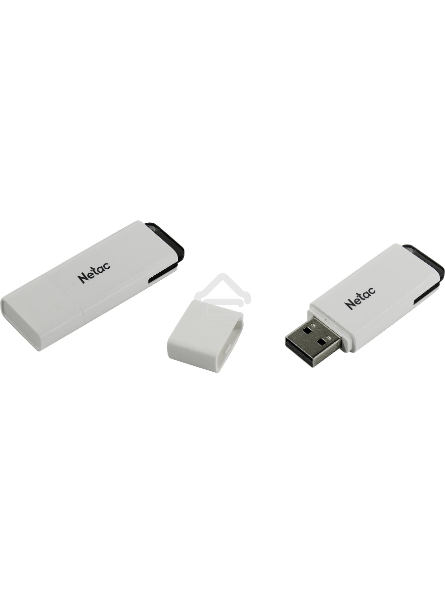 Флеш диск Netac U185, 64Gb, USB2.0, NT03U185N-064G-20WH, с колпачком, пластиковая белая