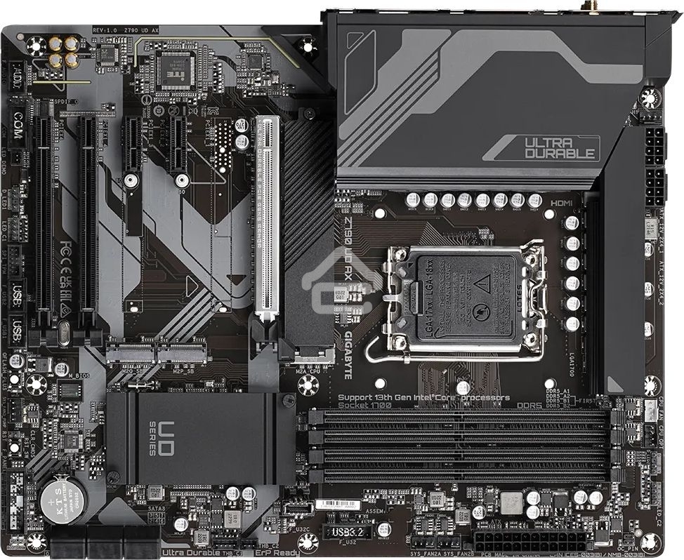 Материнская плата Gigabyte Z790 UD AX (V1.1/V1.2), LGA 1700, Intel Z790, 4xDDR5, 6xSATA, 3xM.2, 1xPCIe 5.0 x16, 1xPCIe 4.0 x4, 1xPCIe 3.0 x1, 1xHDMI, 1xDP, 1x 2.5Gb LAN, 4xUSB-A 2.0, 4xUSB-A 3.2 Gen 1, 1xUSB-A 3.2 Gen 2, 1xUSB-C 3.2 Gen 2x2, 7.1, ATX