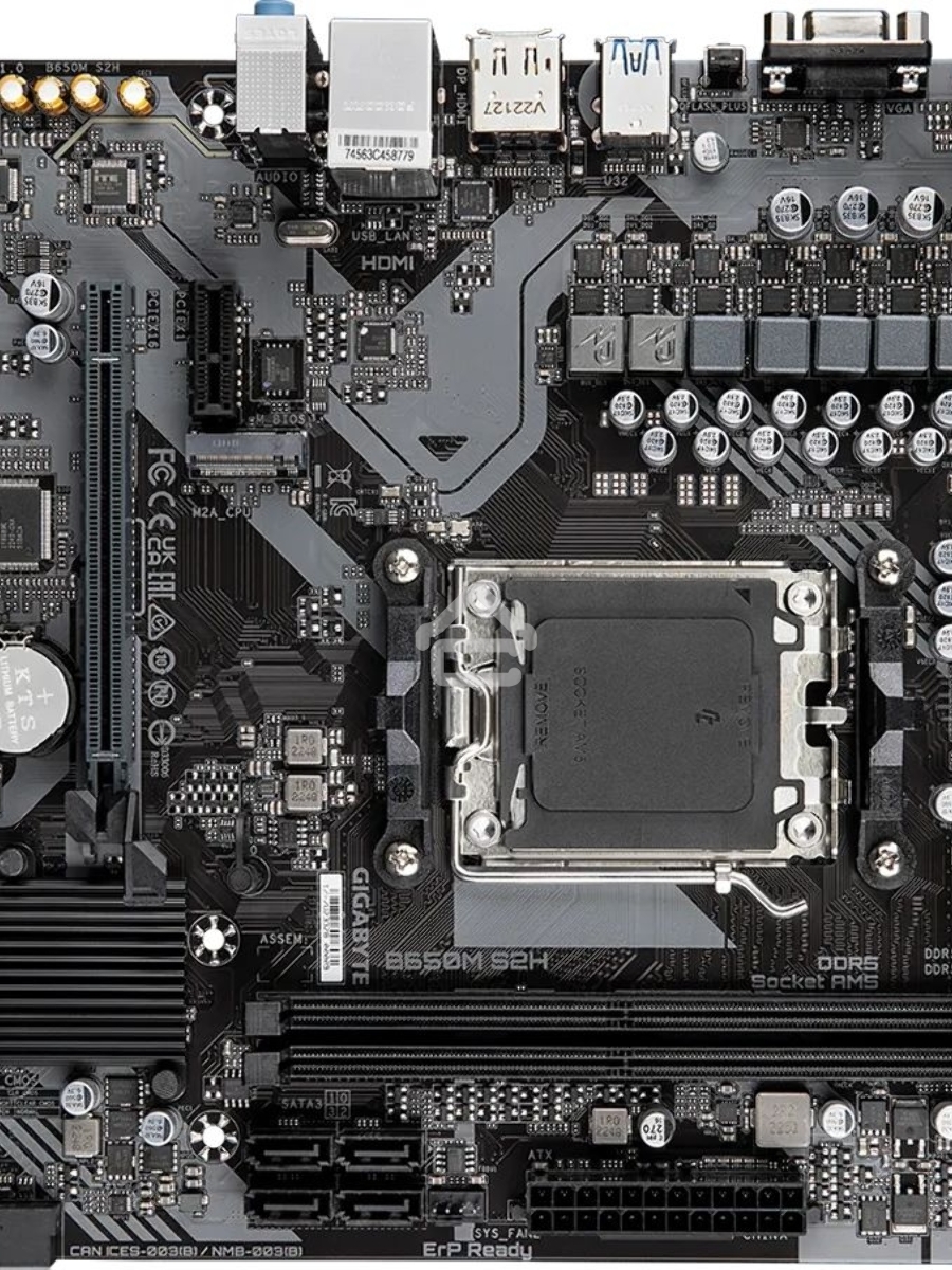 Материнская плата Gigabyte B650M S2H (V1.2), AM5, AMD B650, 2xDDR5, 4xSATA, 1xM.2, 1xPCI-E 4.0 x16, 3xUSB-A 3.2 Gen 1, 1xUSB-C 3.2 Gen 1, 1x 1Gb LAN, 3x3.5 мм, 7.1, Micro-ATX