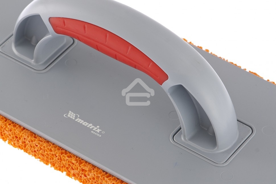 Терка пластмассовая Matrix, гидрорезиновое покрытие 18 мм, 270x130 мм, двухкомпонентная ручка