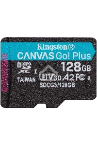 ФлешКарта Kingston 128GB microSDXC Canvas Go Plus 170R A2 U3 V30 Single Pack w/o ADP EAN: 740617301243